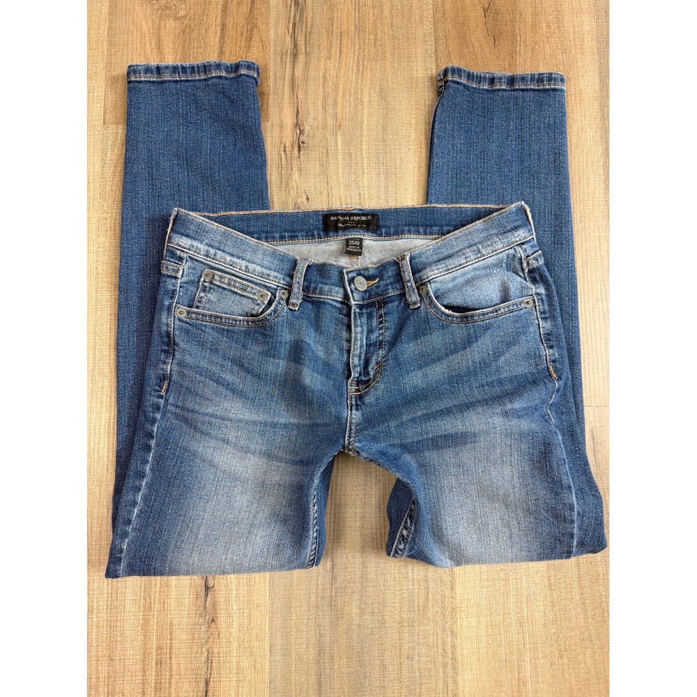 Banana Republic Girlfriend Jeans Petite 25/0 Dark Wash Stretch Denim 182074-00